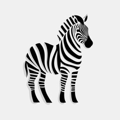Obraz premium Abstract zebra silhouette in black and white design 