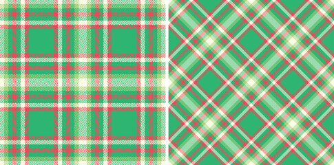 Two vibrant green plaid patterns, perfect for festive designs or apparel.  Classic and modern styles offer versatility. Ideal for backgrounds, textures, and seasonal projects.