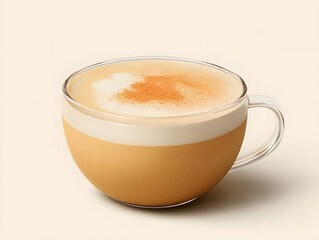 Delicious Cappuccino in Glass Mug Cinnamon Coffee