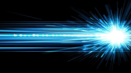 Blue Light Burst Abstract Background for Digital Art and Design
