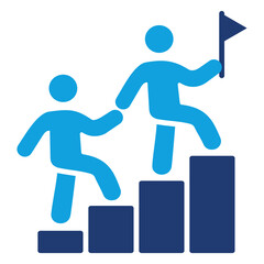 Leadership Flat Blue Icon