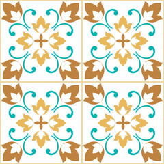 Seamless geometric floral pattern. Vector Illustration.