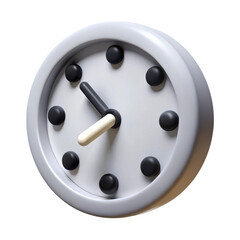 3d rendered clock face illustrating time measurement with minimalist design and transparent background