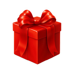 Christmas gift box red 3D insulated on white background