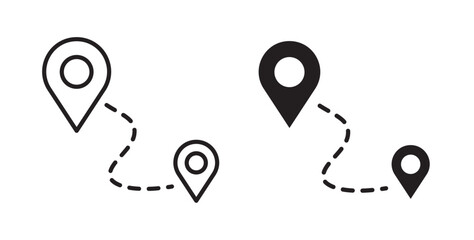 Distance icon vector illustration on white isolated background in stroke or fill.