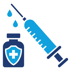 Vaccine Flat Blue Icon