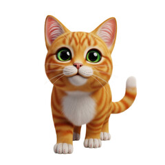 Adorable digital rendering of an orange tabby cat against a stark black backdrop
