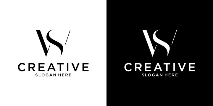 WS or SW initial letter logo design vector template
