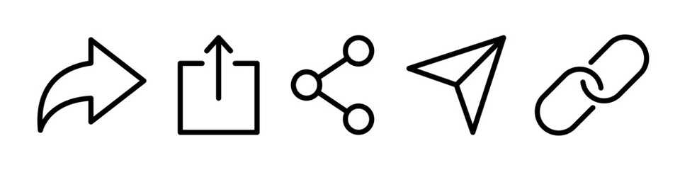 Share line icons. Share symbol set. Vector