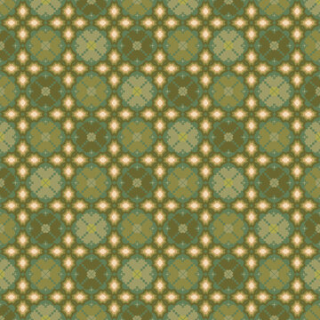 Fabric sameless pixel ornament trible patterns, cross stitch embroidery design, traditional ethnic