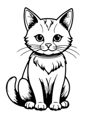 Kitten Line Art Illustration for Coloring and Design Projects