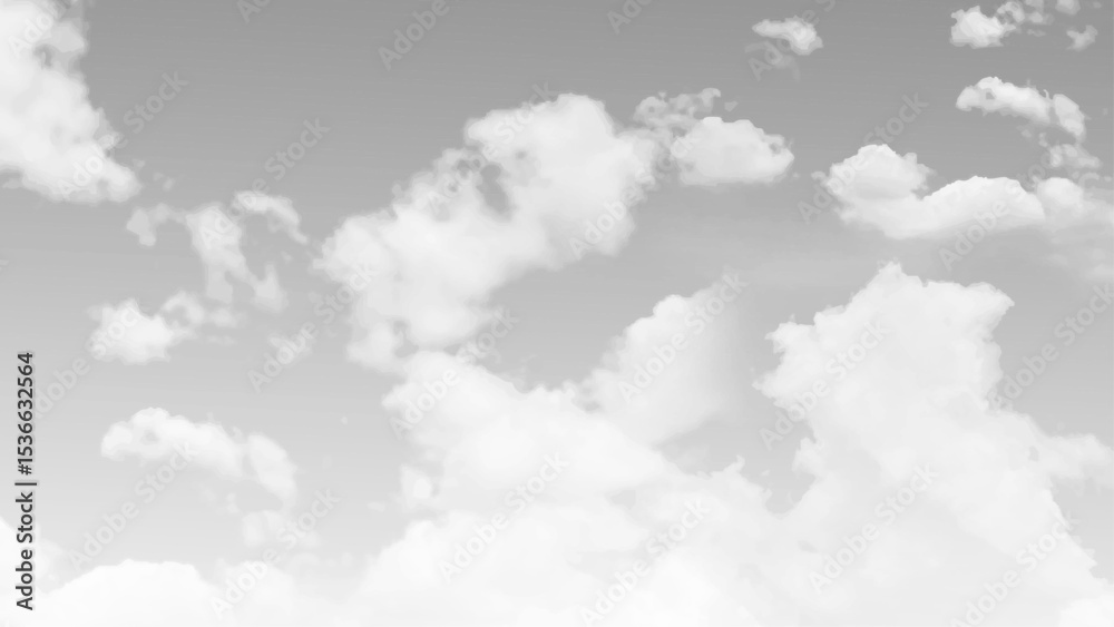 Aufkleber overcast sky, nature abstract background. grey storm clouds in sky. vector illustration.