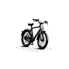 Fototapeta premium Monochrome illustration of a classic bicycle with distinctive frame and tires