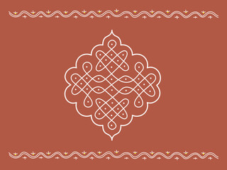 Traditional Indian Rangoli Pattern – Intricate Ethnic Brown Background for Diwali, Wedding, Festive Decor