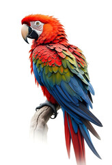 Naklejka premium multicolored parrot sitting isolated on white background