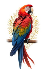Obraz premium multicolored parrot sitting isolated on white background