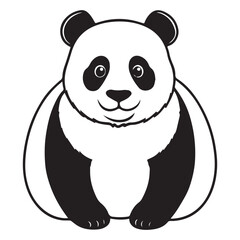 Fototapeta premium panda silhouette vector illustration logo sticker