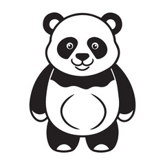 Naklejka premium panda silhouette vector illustration logo sticker
