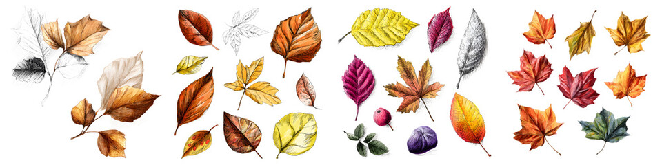 Obraz premium Colorful autumn leaves collection