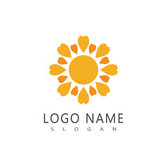 Sun logo and symbol stylized design