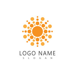 Sun logo and symbol stylized design
