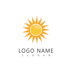 Sun logo and symbol stylized design