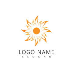 Sun logo and symbol stylized design