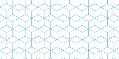 Abstract cube geometric tile and mosaic wall or grid backdrop technology wallpaper gray and white background. Seamless geometric pattern square and diamond cubic shapes repeat surface art design.