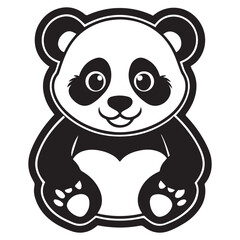 Obraz premium panda silhouette vector illustration logo sticker