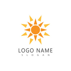Sun logo and symbol stylized design
