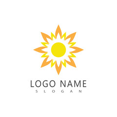 Sun logo and symbol stylized design