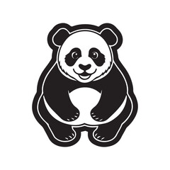 Fototapeta premium panda silhouette vector illustration logo sticker