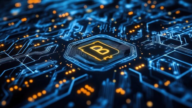 Cryptocurrency chip on circuit board