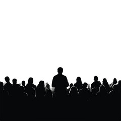 Naklejka premium Audience silhouette set, Black & White silhouette set