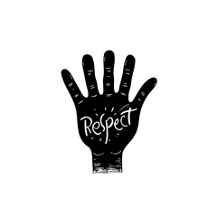 Emphasizing Respect: A Black Hand Illustration Conveying Importance of Consideration