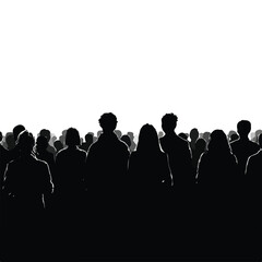 Naklejka premium Audience silhouette set, Black & White silhouette set