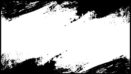 Abstract grunge background with worn brush texture, black frame texture, banner resource with framed effect. Space for text or illustration. Grunge border frame with dark black painted brush strokes
