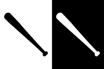 Vector drawing of a wooden baseball bat and ball with isolated matchstick-style illustration
