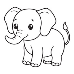 Fototapeta premium Elephant silhouette vector illustration logo sticker