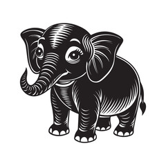 Fototapeta premium Elephant silhouette vector illustration logo sticker