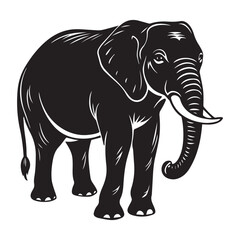 Obraz premium Elephant silhouette vector illustration logo sticker