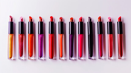 Assorted Lip Gloss Tubes Standing Upright on white background.PNG