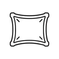 Pillow icon vector. A thin line sign. Isolated contour symbol illustration
