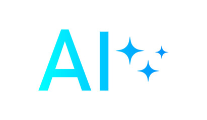 Generative AI logo icon magic sparkle stars symbol , Artificial intelligence sign. Vector ai generated icon button