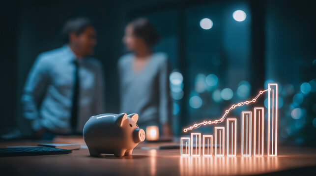 Couple talking about finance at night