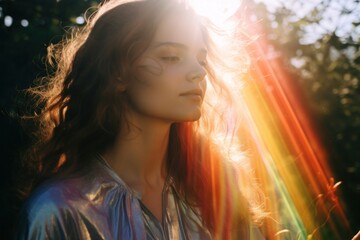 Lens flare reflection to make a rainbow effect light photography sunlight.