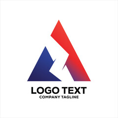 A letter or AZ letter Abstract Triangle Logo for Business and Branding