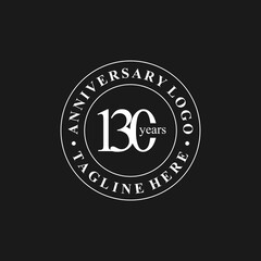 anniversary logo design, 130th anniversary, symbol, icon, party, logo design for 130th anniversary, vector, success, illustration, birthday, symbol, background, year, congratulations, greeting, invita
