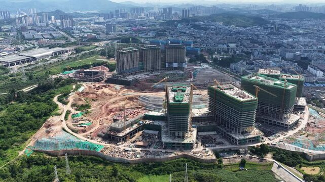kyview of BYD Global Center in Pingshan, Shenzhen,a research hub with advanced labs, offices, and facilities, driving automotive innovation and new energy vehicle industry development