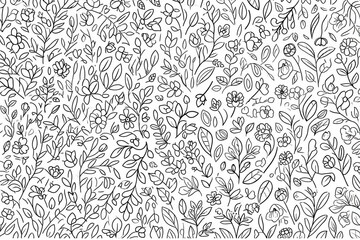 Obraz premium Hand-drawn floral seamless pattern